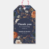 Bedankt Blue Rust Wedding Cadeaulabel (Voorkant)