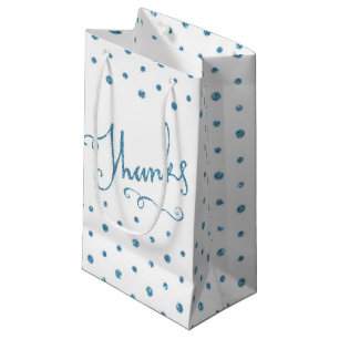 Bedankt Blue Sparkle Serif Text Dank je Klein Cadeauzakje