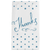 Bedankt Blue Sparkle Serif Text Dank je Klein Cadeauzakje (Voorkant)