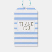 Bedankt Blue Striped Baby Boy Cadeaulabel (Voorkant)