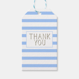 Bedankt Blue Striped Baby Boy Cadeaulabel