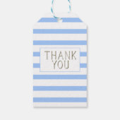 Bedankt Blue Striped Baby Boy Cadeaulabel (Achterkant)