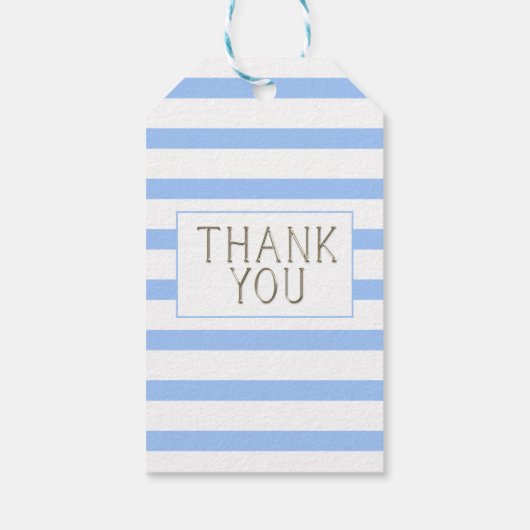 Bedankt Blue Striped Baby Boy Cadeaulabel (Achterkant)