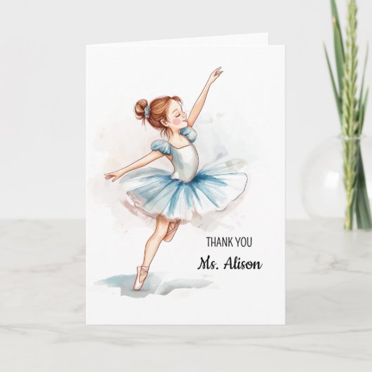 Bedankt Blue Waterverf Ballerina Dancer (Voorkant)