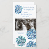 Bedankt Blue Waterverf Dahlias Wedding (Voorkant / Achterkant)