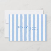 Bedankt Blue Waterverf Stripe Note Kaart Notitiekaartje (Voorkant)