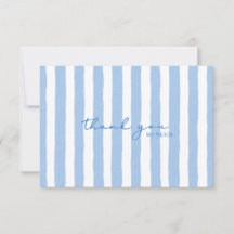 Bedankt Blue Waterverf Stripe Note Kaart