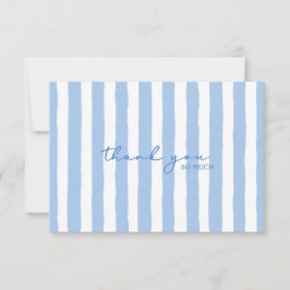 Bedankt Blue Waterverf Stripe Note Kaart Notitiekaartje