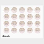 Bedankt Blush Pink en Gold Glitter Ronde Sticker (Vel)