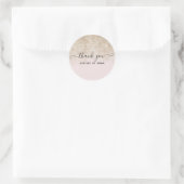 Bedankt Blush Pink en Gold Glitter Ronde Sticker (Tas)