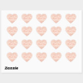 Bedankt Blush Pink Rose Gold Outline Flowers Hart Sticker (Vel)