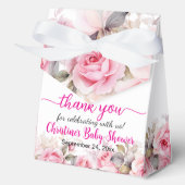 Bedankt Blush Rozen Baby shower Bedankdoosjes (Voorkant)