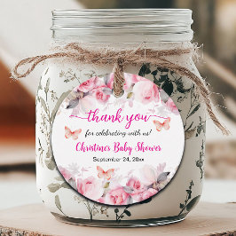 Bedankt Blush Rozen Baby shower Bedankjes Labels