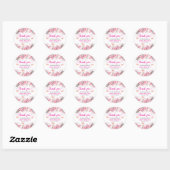 Bedankt Blush Rozen Baby shower Ronde Sticker (Vel)