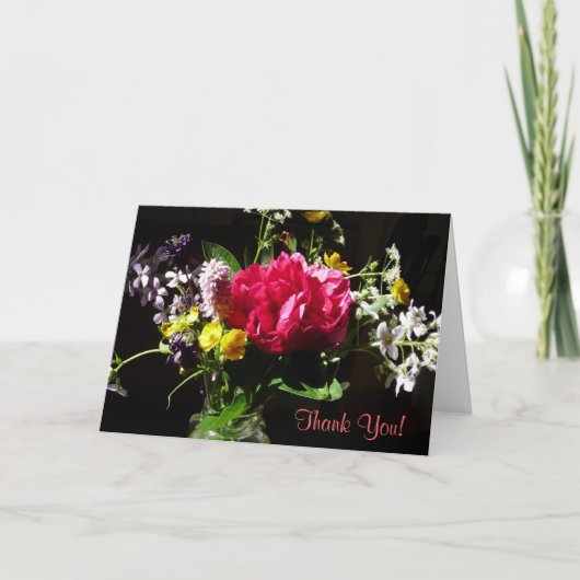 Bedankt boeket bloemen met gedicht (Voorkant)