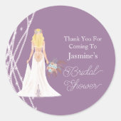 Bedankt Boho Blonde Hair Bride met parels Ronde Sticker (Voorkant)