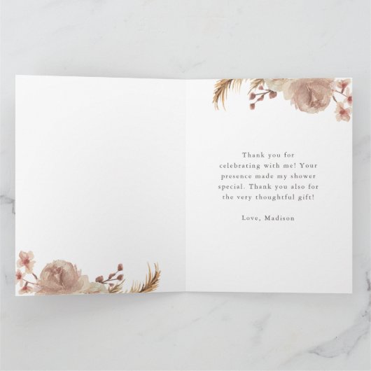 Bedankt Boho Botanisch Sweet Beer Baby shower Kaart (Binnen)