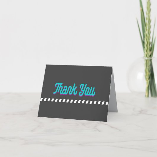 Bedankt Bold Modern Blauwgroen op Charcoal Grey (Voorkant)
