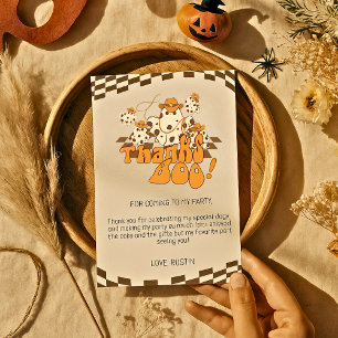 Bedankt Boo Cowboy Halloween geruit patroon