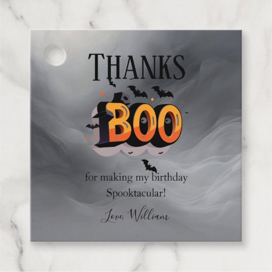 Bedankt BOO voor een Spooktacular Birthday Herfst Bedankjes Labels (Voorkant)