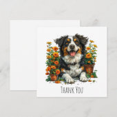 Bedankt Border Collie in Flowers (Voorkant / Achterkant)