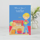 Bedankt Bowling Party Flat Kaart (Staand voorkant)