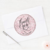 Bedankt branding Script blush roos gouden glitter Ronde Sticker (Envelop)