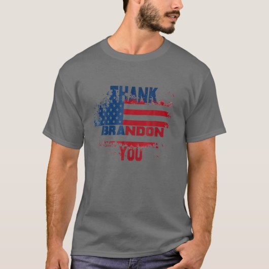 Bedankt Brandon Usa Flag Let's Go Brandon T-shirt (Voorkant)