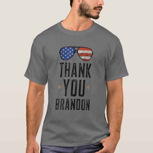 Bedankt Brandon voor de  Amerikaanse vlag Glasse T-shirt (Voorkant)