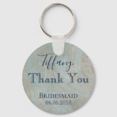 Bedankt Bridesmaid Blue en Koper Sleutelhanger (Voorkant)