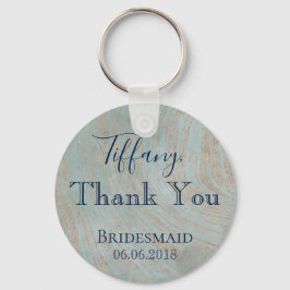 Bedankt Bridesmaid Blue en Koper Sleutelhanger