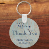 Bedankt Bridesmaid Blue en Koper Sleutelhanger (Voorkant)