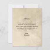 Bedankt Bridesmaid Champagne Peony Perfume Kaart (Achterkant)