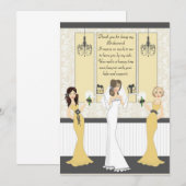 Bedankt Bridesmaid Kaart (Voorkant / Achterkant)