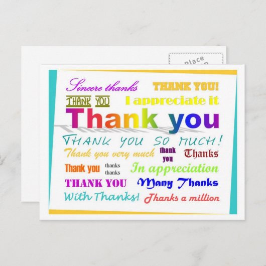 Bedankt Briefkaart (Voorkant / Achterkant)