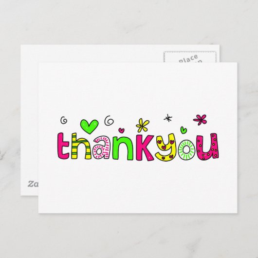 bedankt briefkaart (Voorkant / Achterkant)