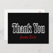 Bedankt Briefkaart in zwart - personaliseren (Voorkant / Achterkant)