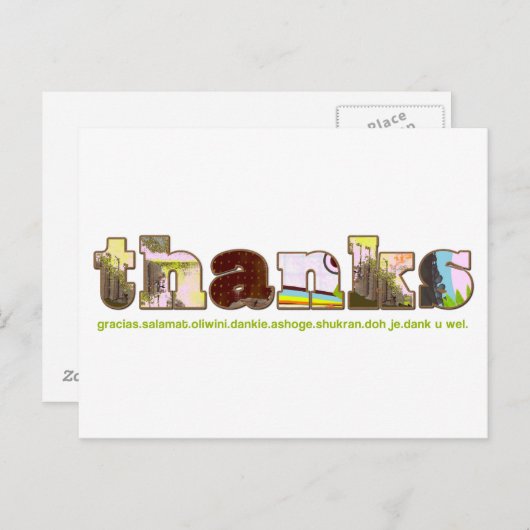 bedankt-briefkaart - meertalig briefkaart (Voorkant / Achterkant)
