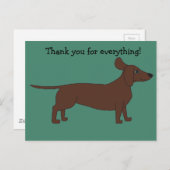 Bedankt Briefkaart met Dachshund (Voorkant / Achterkant)