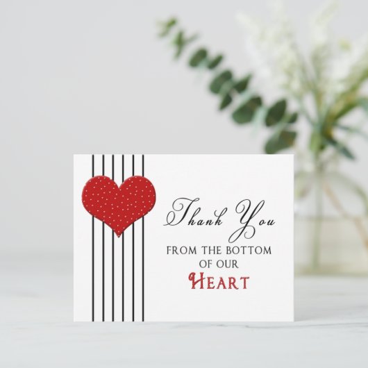 BEDANKT BRIEFKAART - RED HEART - (Staand voorkant)