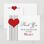 BEDANKT BRIEFKAART - RED HEART - (Voorkant / Achterkant)