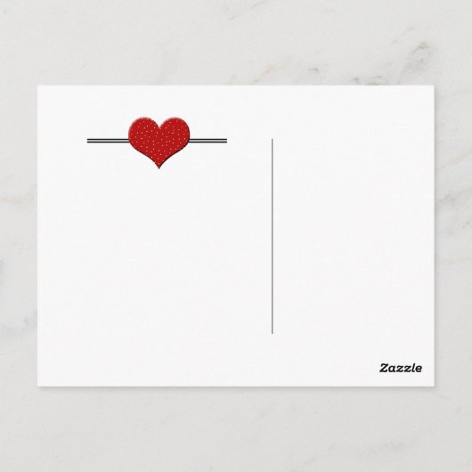 BEDANKT BRIEFKAART - RED HEART - (Achterkant)