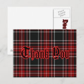 Bedankt Briefkaart - Red Plaid* (Voorkant / Achterkant)