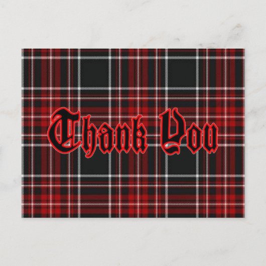 Bedankt Briefkaart - Red Plaid* (Voorkant)
