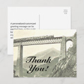 "Bedankt!",  Briefkaart Train & Bridge (Voorkant / Achterkant)