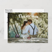 Bedankt Briefkaart voor de bruiloftsgasten (Voorkant / Achterkant)