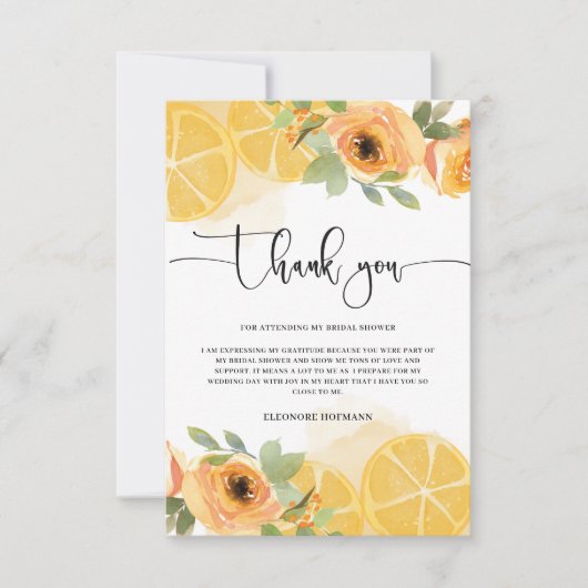 Bedankt Bruiloft Bridal Shower Kaart (Voorkant)