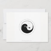 BEDANKT BRUILOFT KAART b/w YinYang doves Harmony (Achterkant)