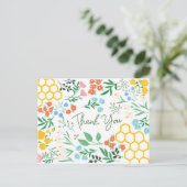 Bedankt Bumble Bee en Wild Flower Briefkaart (Staand voorkant)