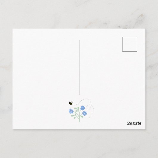 Bedankt Bumble Bee en Wild Flower Briefkaart (Achterkant)